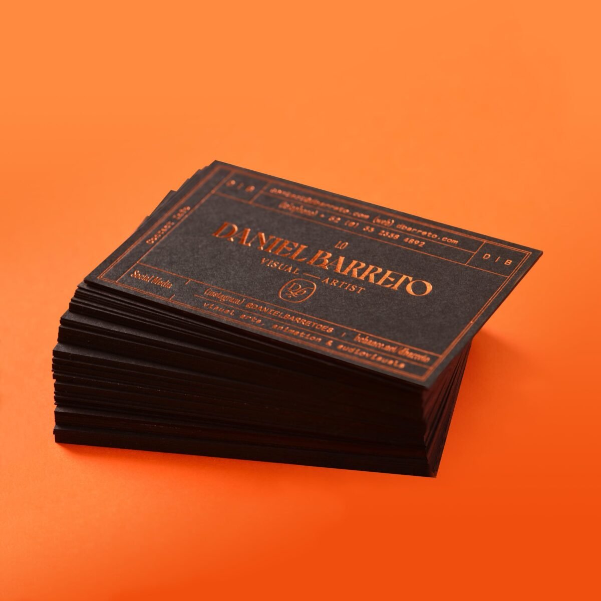 Tarjeta de presentación hot stamping cobre