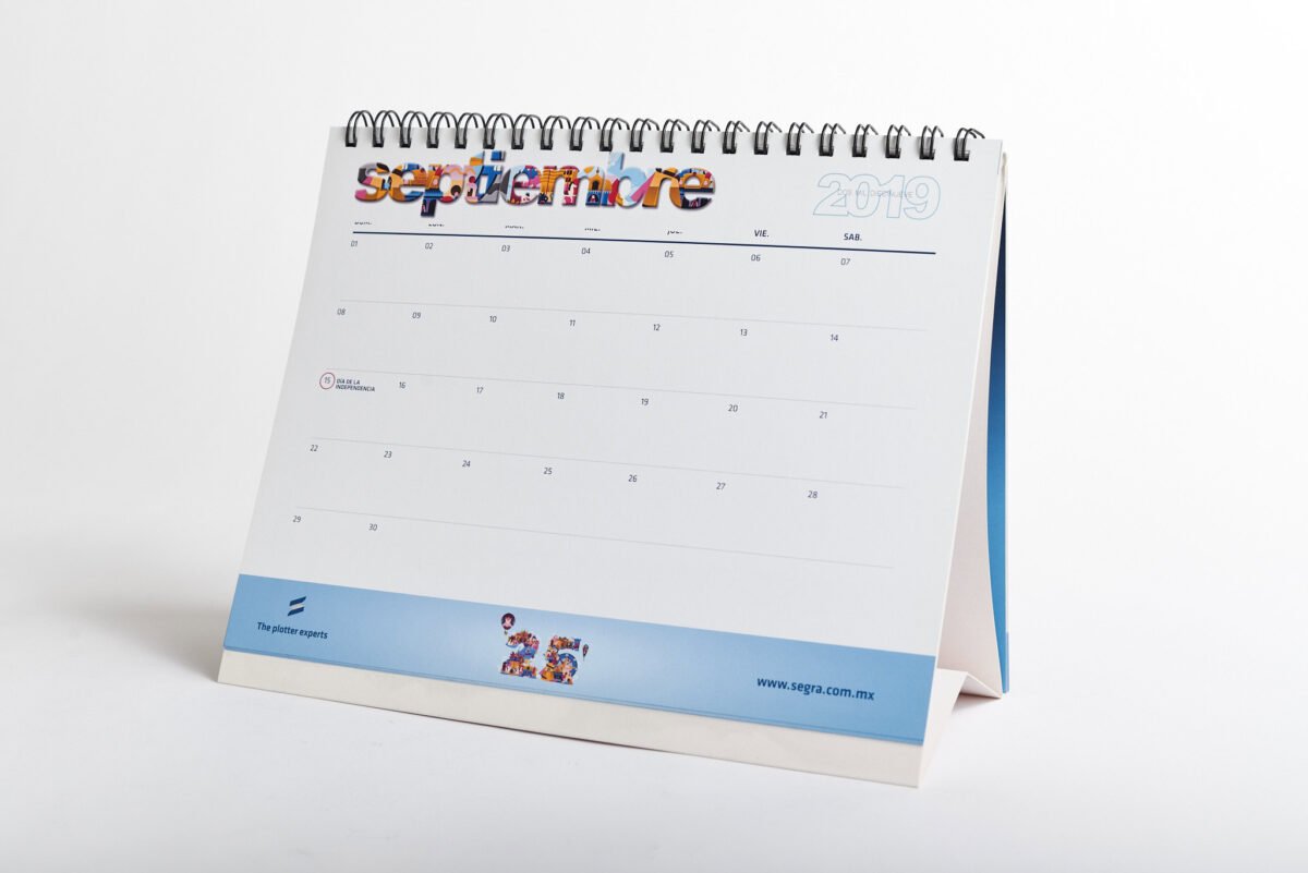 Calendario horizontal engargolado