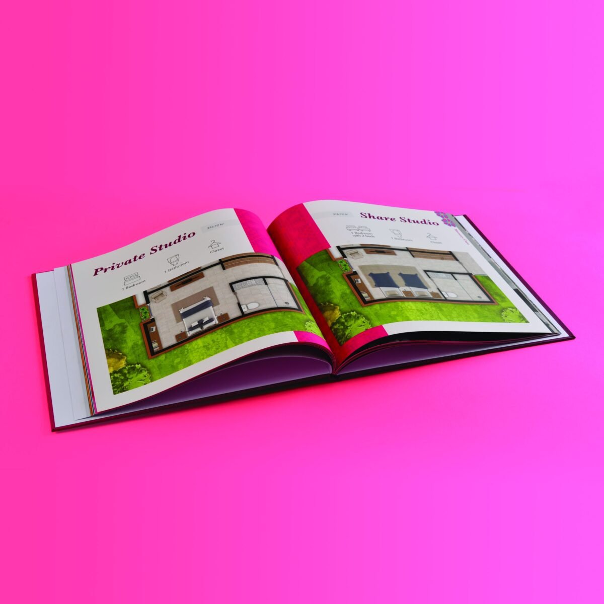 Libro de pasta dura con inserto transparente impreso con tinta blanca