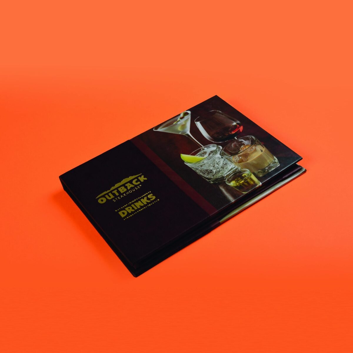 Menú pasta dura con hot stamping y letterpress